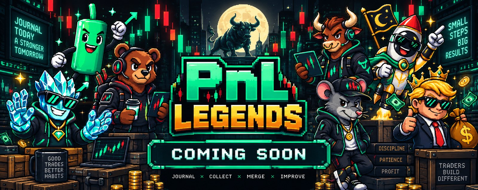 PnL Legends - the characters you earn and merge, coming soon